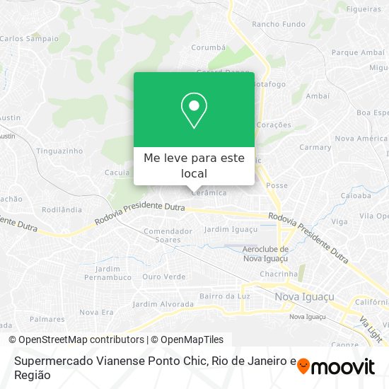 Supermercado Vianense Ponto Chic mapa