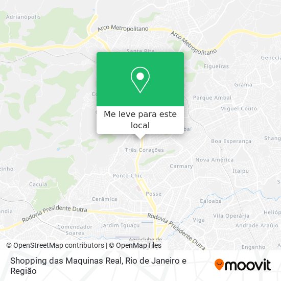 Shopping das Maquinas Real mapa