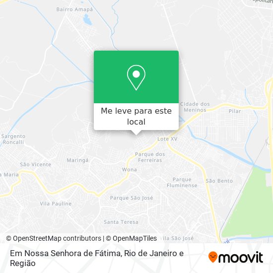 Em Nossa Senhora de Fátima mapa