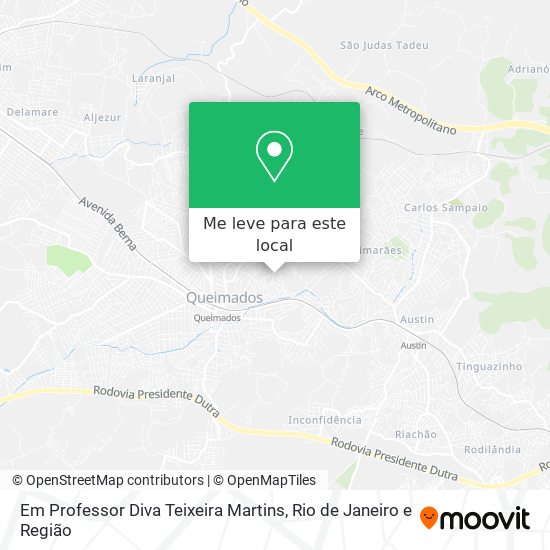 Em Professor Diva Teixeira Martins mapa