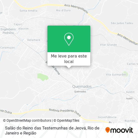 Salão do Reino das Testemunhas de Jeová mapa