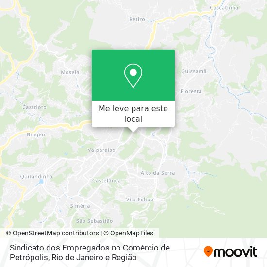 Sindicato dos Empregados no Comércio de Petrópolis mapa