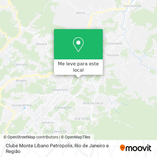 Clube Monte Líbano Petrópolis mapa