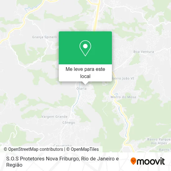 S.O.S Protetores Nova Friburgo mapa