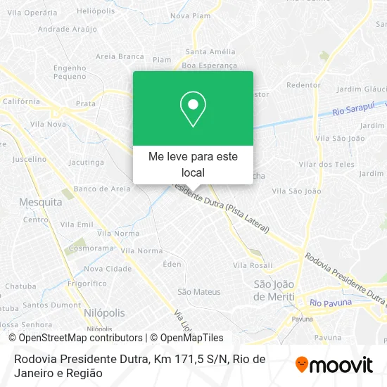 Rodovia Presidente Dutra, Km 171,5 S / N mapa