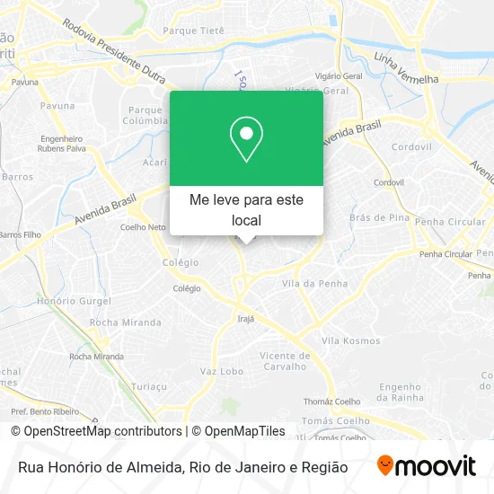 Rua Honório de Almeida mapa