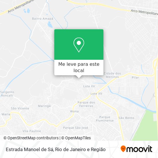 Estrada Manoel de Sá mapa