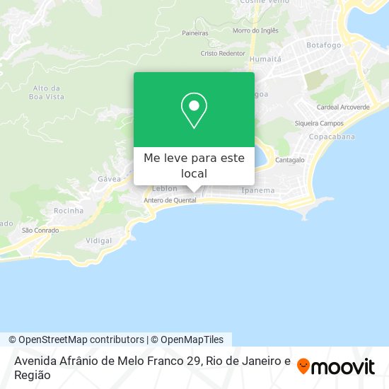 Avenida Afrânio de Melo Franco 29 mapa