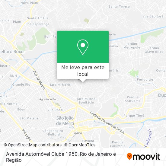 Avenida Automóvel Clube 1950 mapa