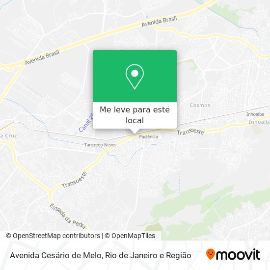 Avenida Cesário de Melo mapa