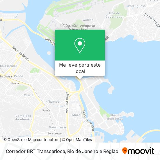 Corredor BRT Transcarioca mapa