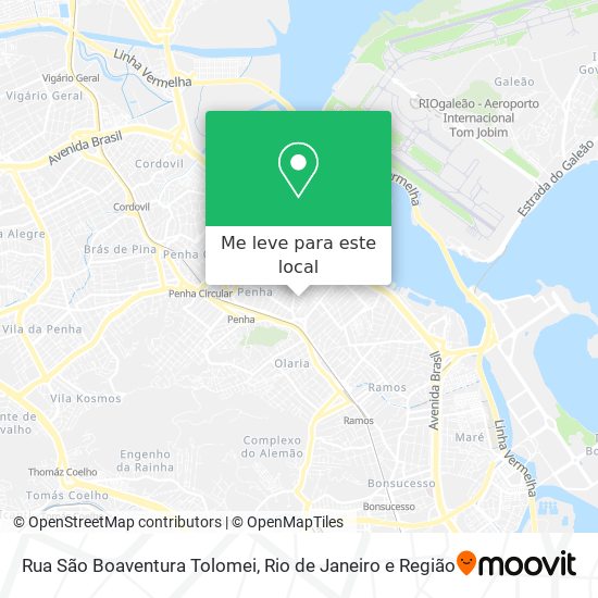 Rua São Boaventura Tolomei mapa