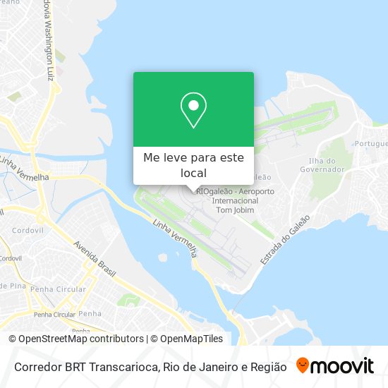Corredor BRT Transcarioca mapa