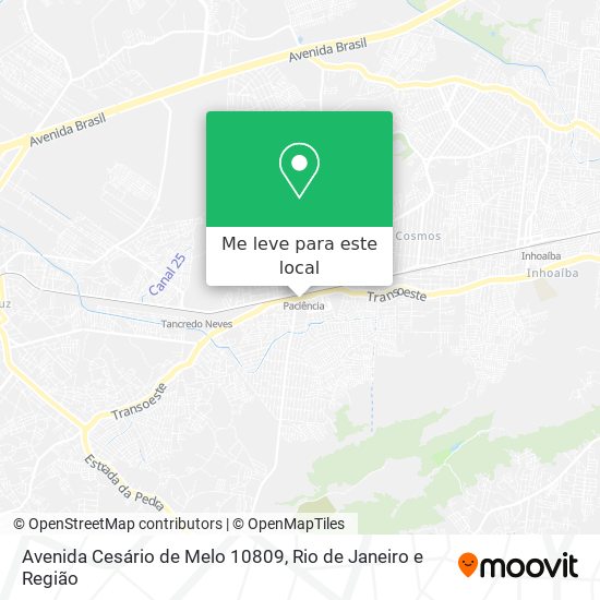 Avenida Cesário de Melo 10809 mapa
