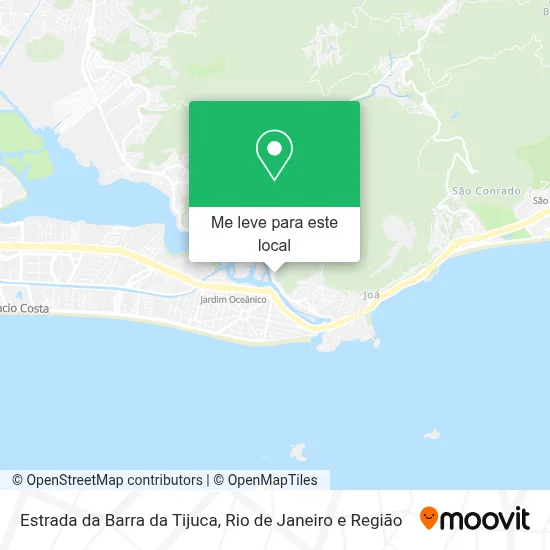 Estrada da Barra da Tijuca mapa