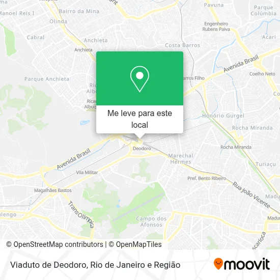 Viaduto de Deodoro mapa