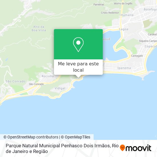 Parque Natural Municipal Penhasco Dois Irmãos mapa