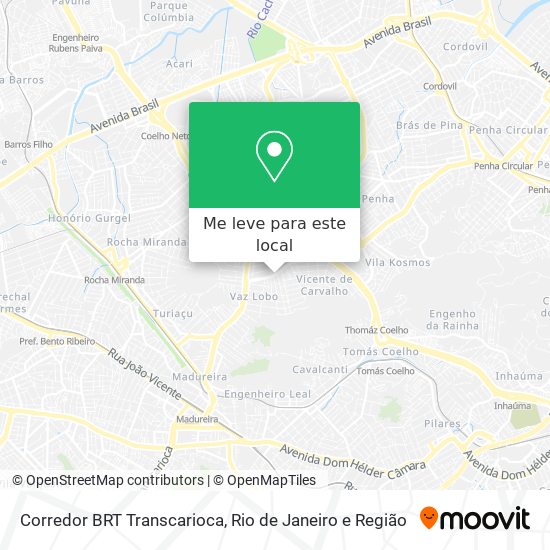 Corredor BRT Transcarioca mapa