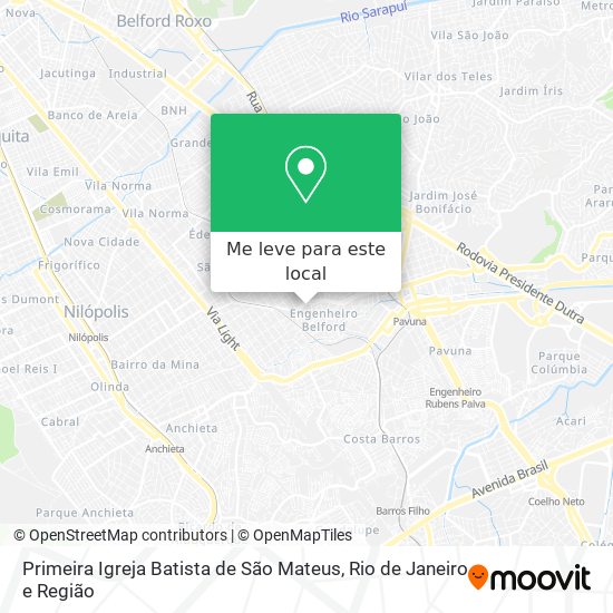 Primeira Igreja Batista de São Mateus mapa