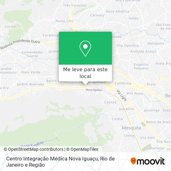 Centro Integração Médica Nova Iguaçu mapa