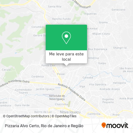 Pizzaria Alvo Certo mapa