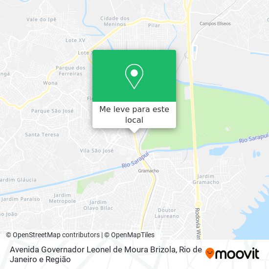 Avenida Governador Leonel de Moura Brizola mapa