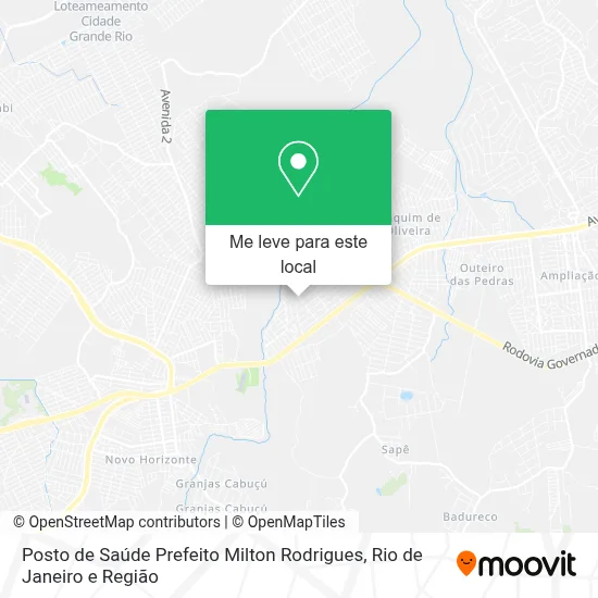 Posto de Saúde Prefeito Milton Rodrigues mapa