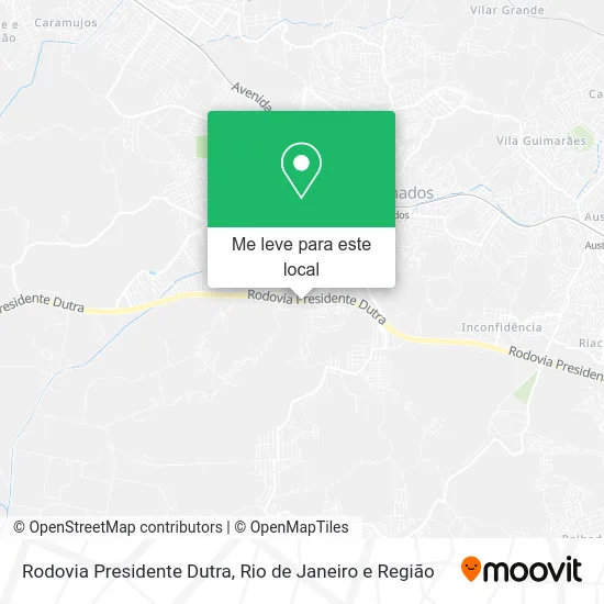 Rodovia Presidente Dutra mapa