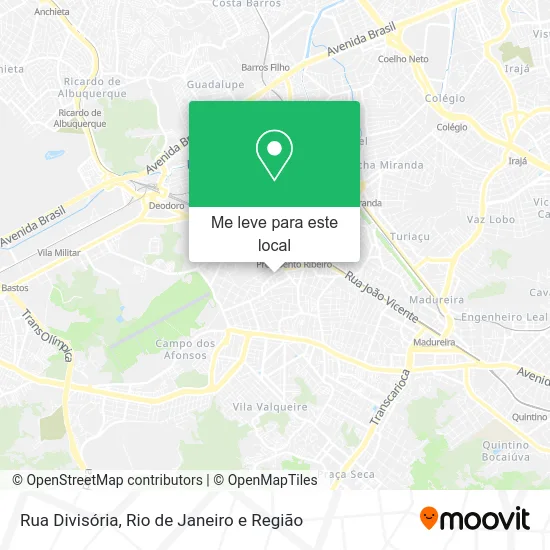 Rua Divisória mapa