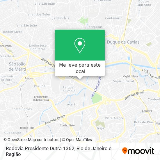 Rodovia Presidente Dutra 1362 mapa