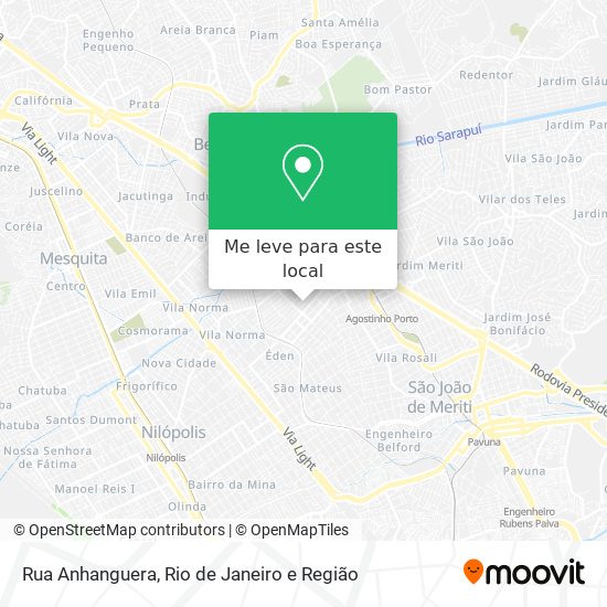 Rua Anhanguera mapa