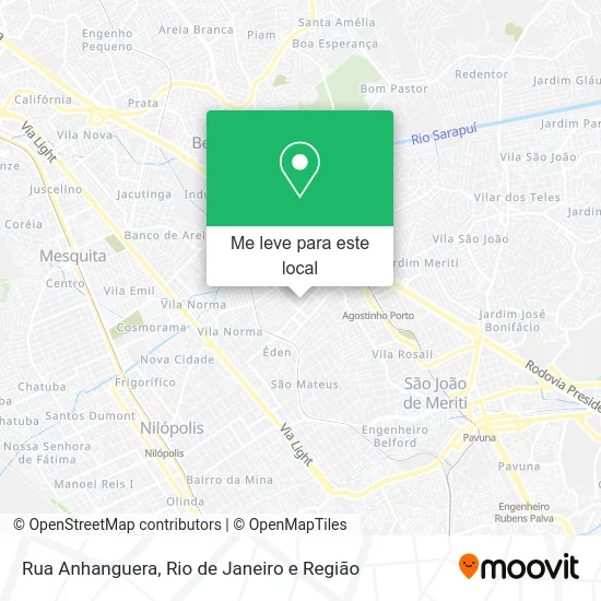 Rua Anhanguera mapa