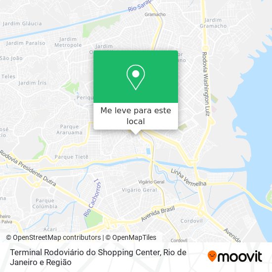 Terminal Rodoviário do Shopping Center mapa