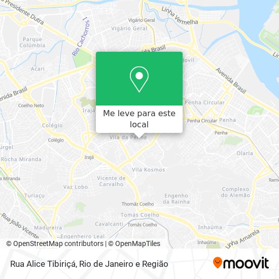 Rua Alice Tibiriçá mapa