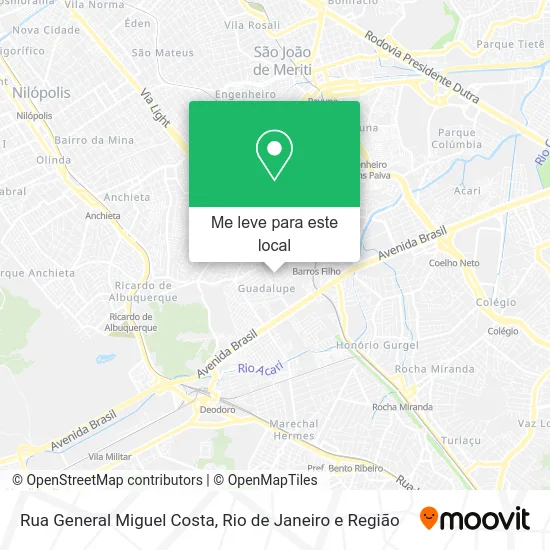Rua General Miguel Costa mapa