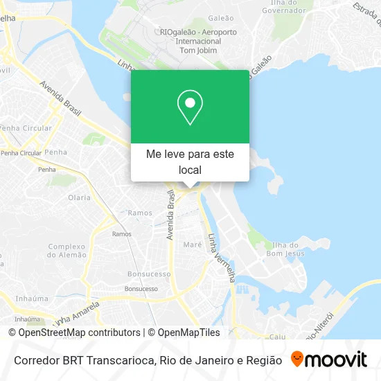 Corredor BRT Transcarioca mapa