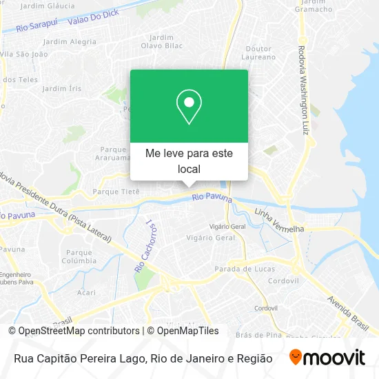 Rua Capitão Pereira Lago mapa