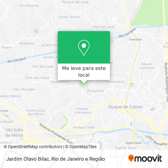 Jardim Olavo Bilac mapa