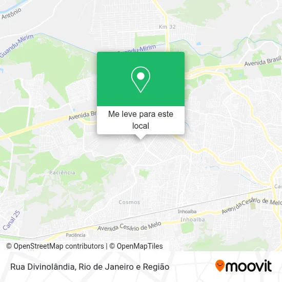 Rua Divinolândia mapa