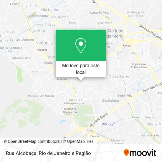 Rua Alcobaça mapa