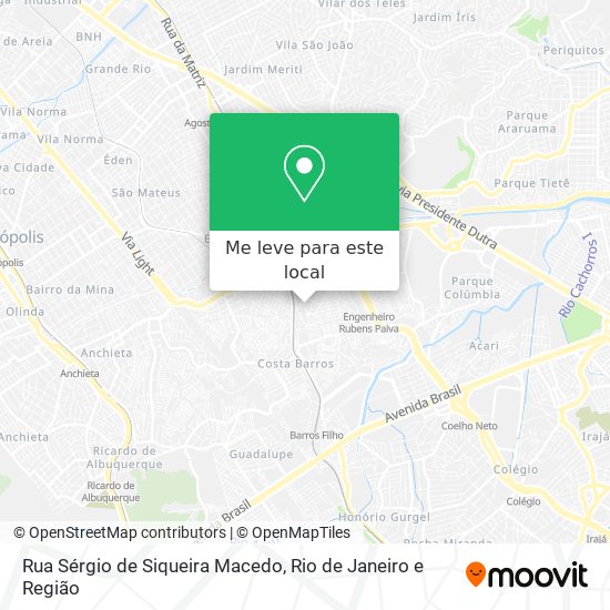 Rua Sérgio de Siqueira Macedo mapa