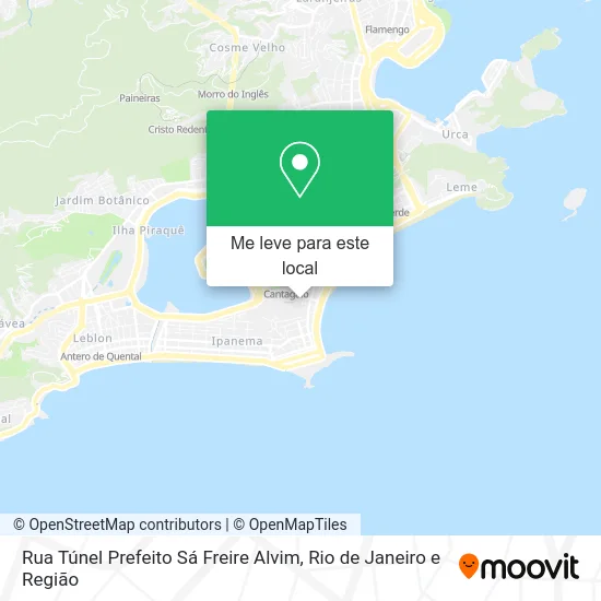 Rua Túnel Prefeito Sá Freire Alvim mapa
