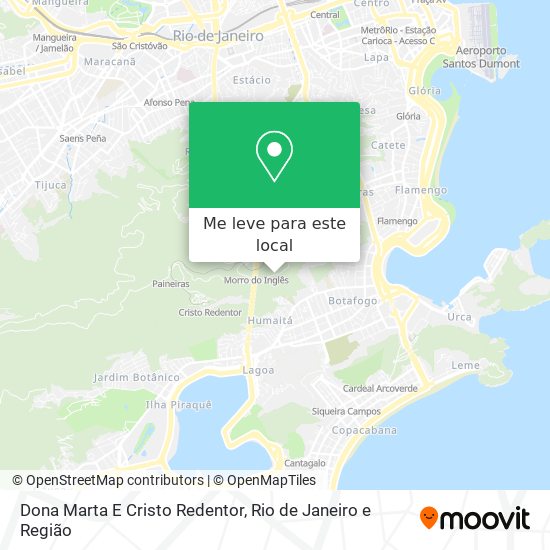 Dona Marta E Cristo Redentor mapa