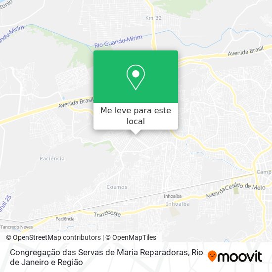 Congregação das Servas de Maria Reparadoras mapa