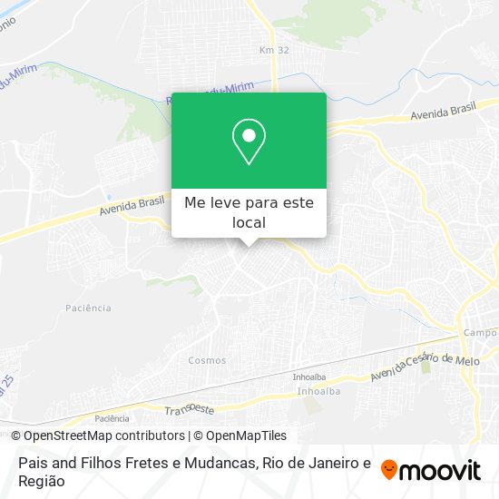 Pais and Filhos Fretes e Mudancas mapa