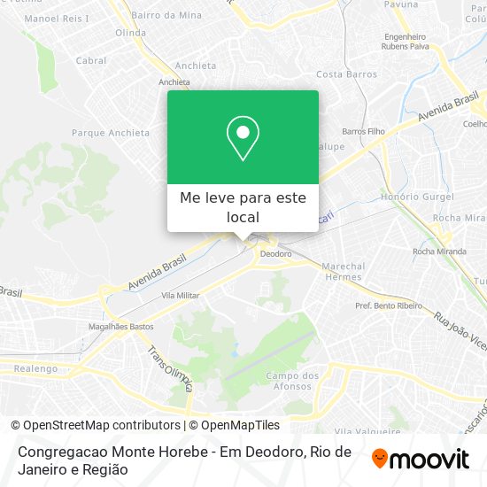 Congregacao Monte Horebe - Em Deodoro mapa