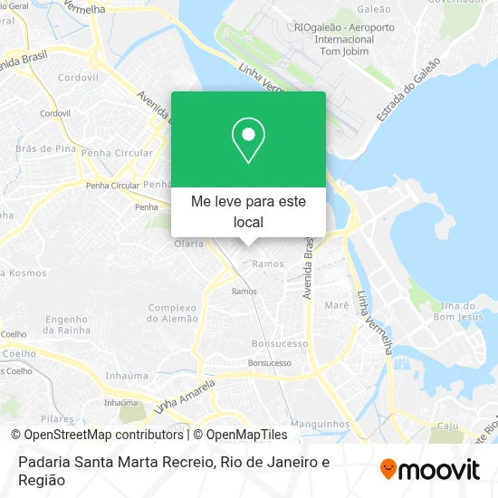 Padaria Santa Marta Recreio mapa