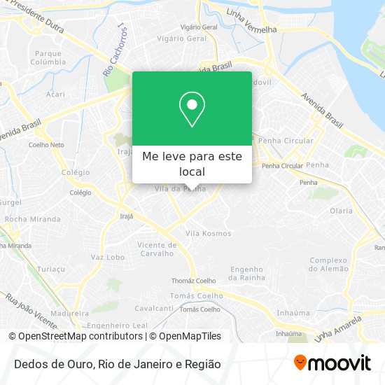 Dedos de Ouro mapa