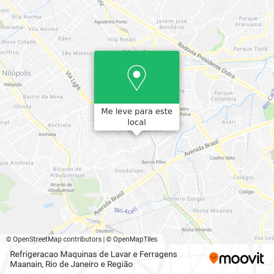 Refrigeracao Maquinas de Lavar e Ferragens Maanain mapa