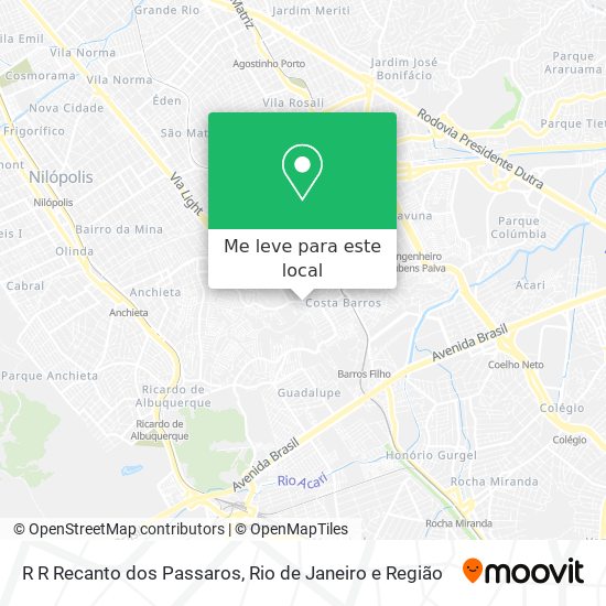 R R Recanto dos Passaros mapa